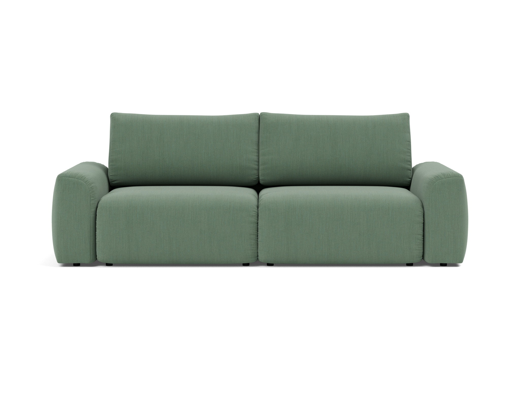 Schlafsofa Norum mit Chunky-Armlehnen Flachgewebe Elegance 518-Green