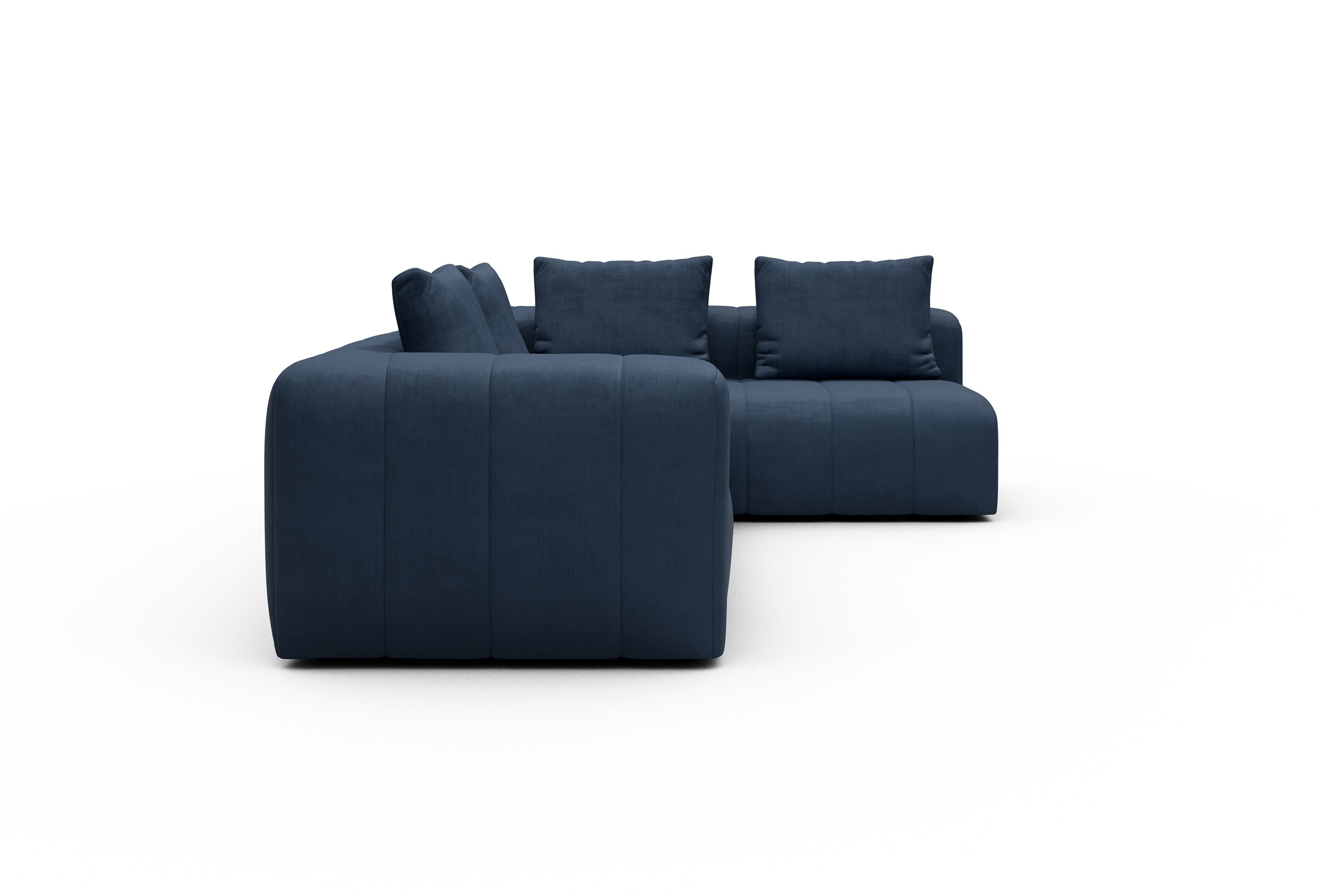 Ecksofa Hugo 2x 2,5-Sitzer Armlehne links Cordufine-Royal-Blue
