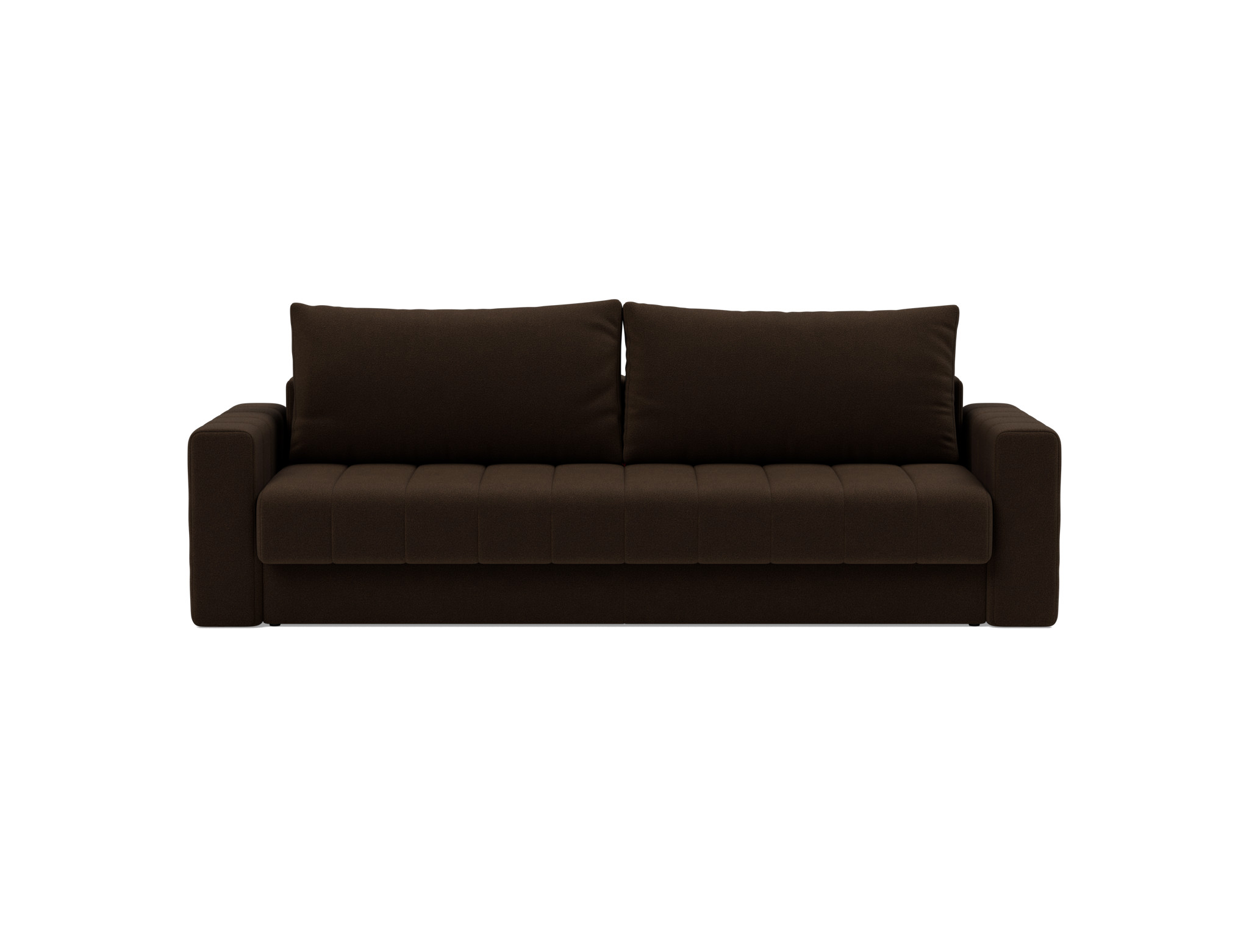 Schlafsofa Akello mit Armlehnen Strukturierter Stoff Taura 358-Chocco