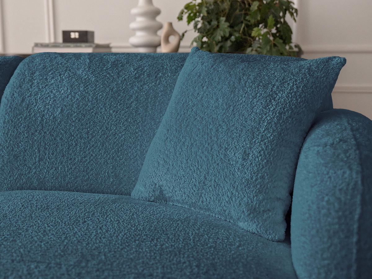 Bobochic Anda Wohnlandschaft mit Pouf 396 × 357 cm Chenille Hellblau Ecke rechts