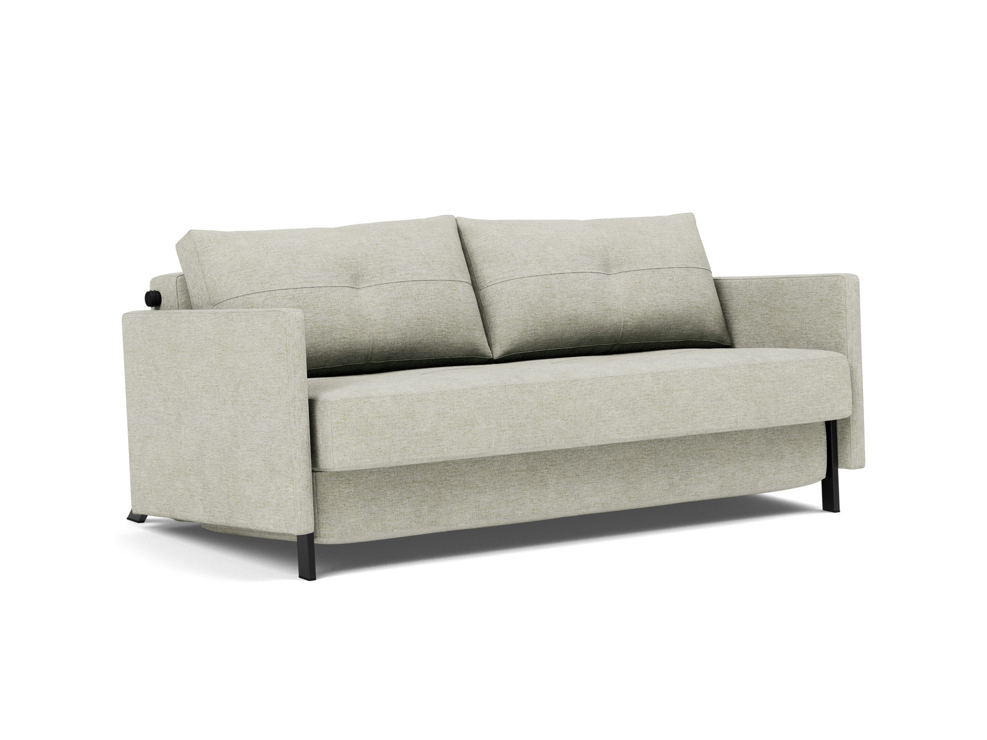 Schlafsofa Cubed mit Armlehnen 160 Flachgewebe Avella 280-Sand