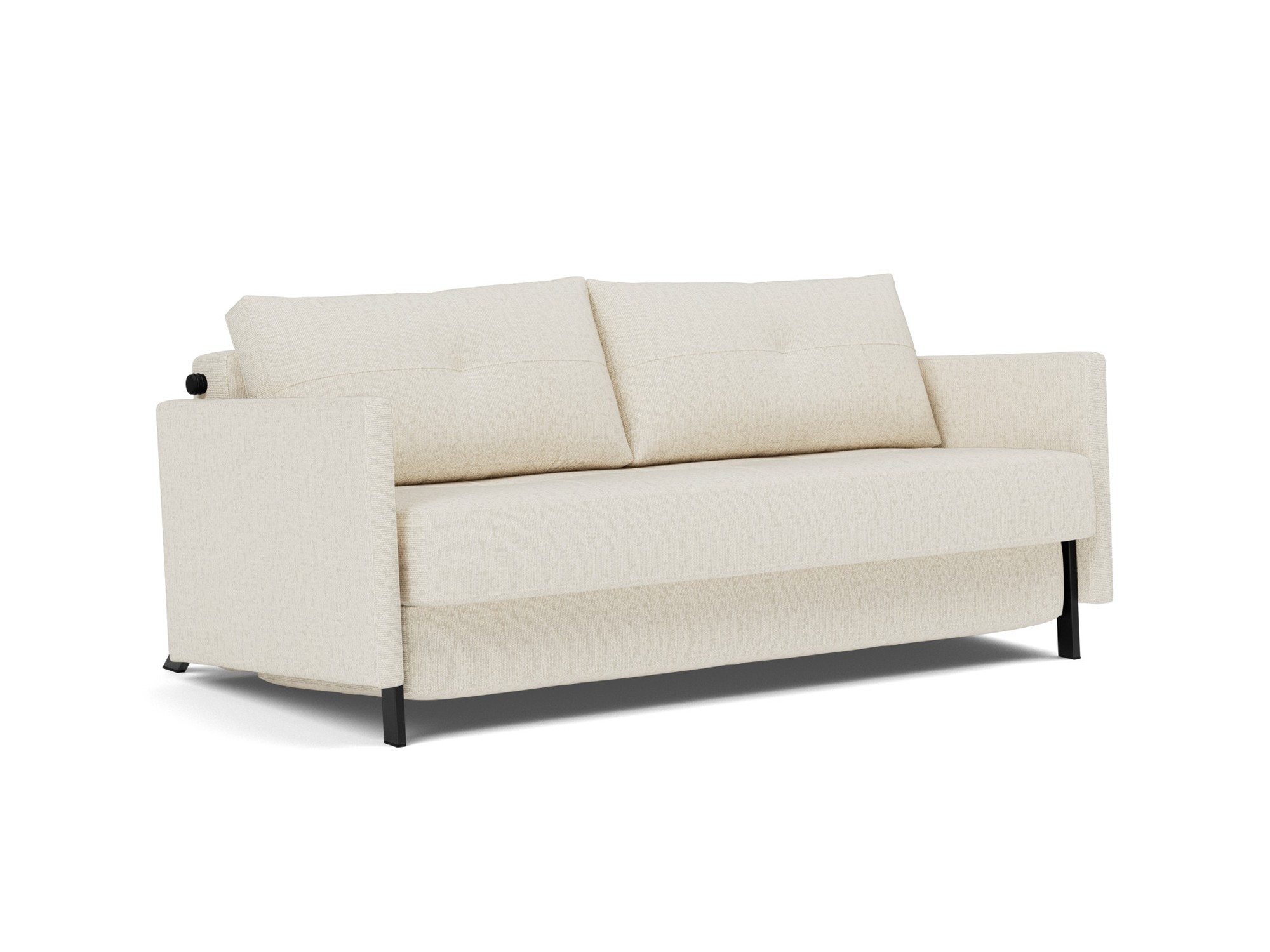 Schlafsofa Cubed mit Armlehnen 160 Boucle Skandi 531-Off-White