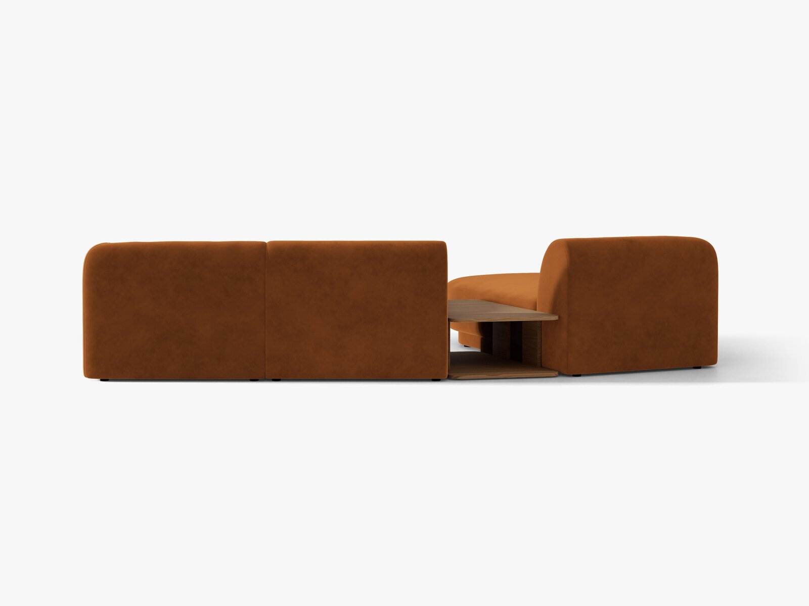 Micadoni Modulares Sofa Miley mit Recamiere 3-Sitzer Links Samt Bluvel Terrakotta