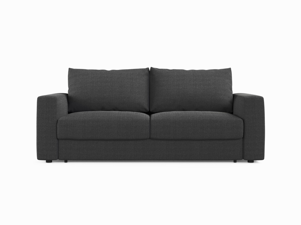 Cosmopolitan Design Schlafsofa Grena 3-Sitzer mit Bettkasten Strukturierter Stoff Babel Schwarz