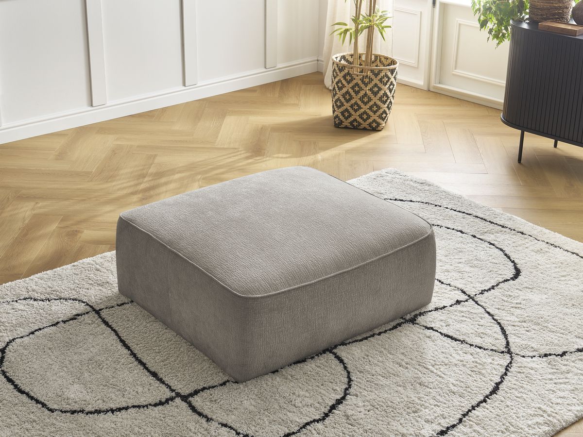 Bobochic Leopold Pouf Strukturstoff Taupe