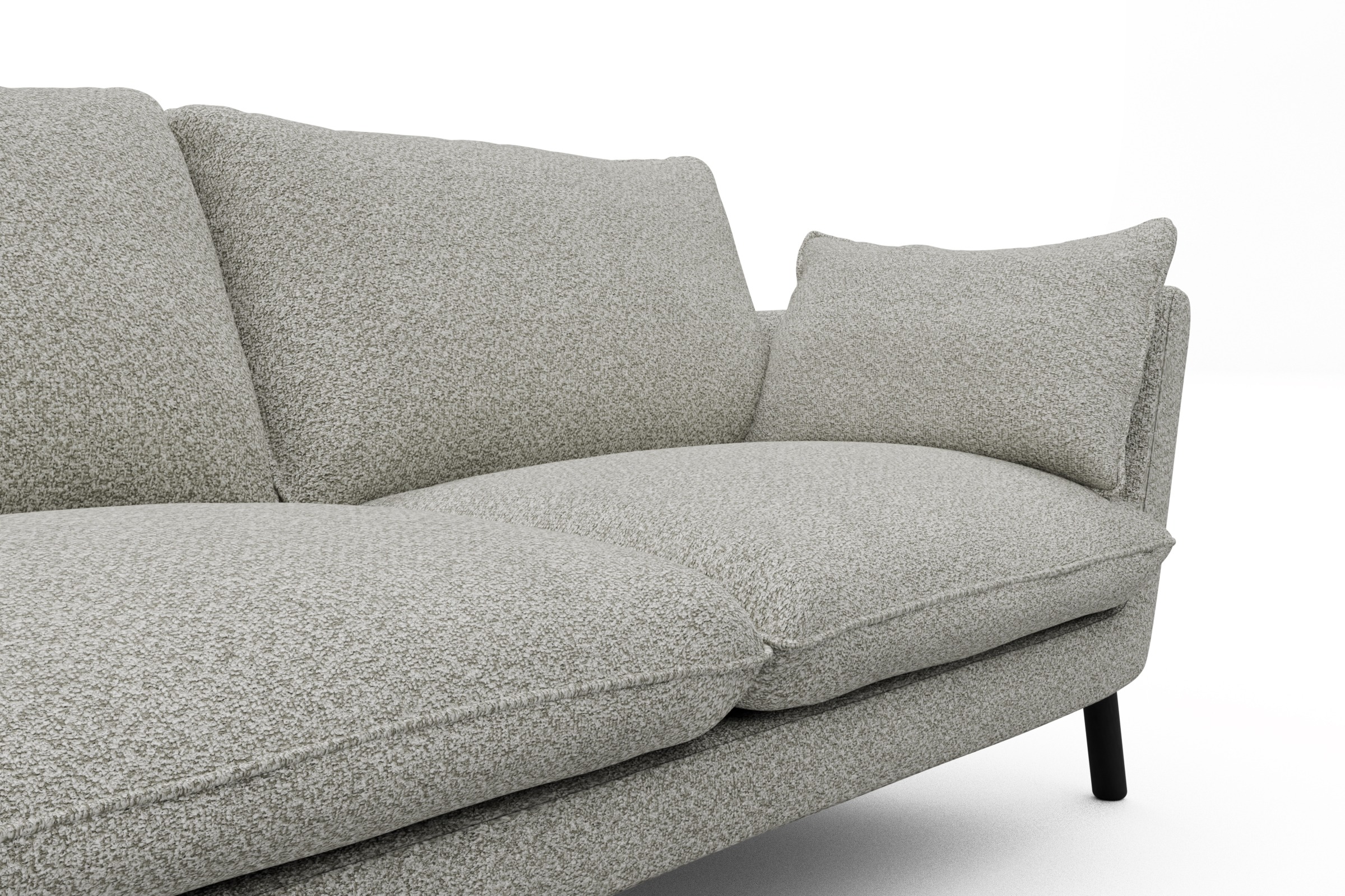 Sofa Emil 2-Sitzer Beinfarbe Eiche Schwarz Vanora-Warm-Sand
