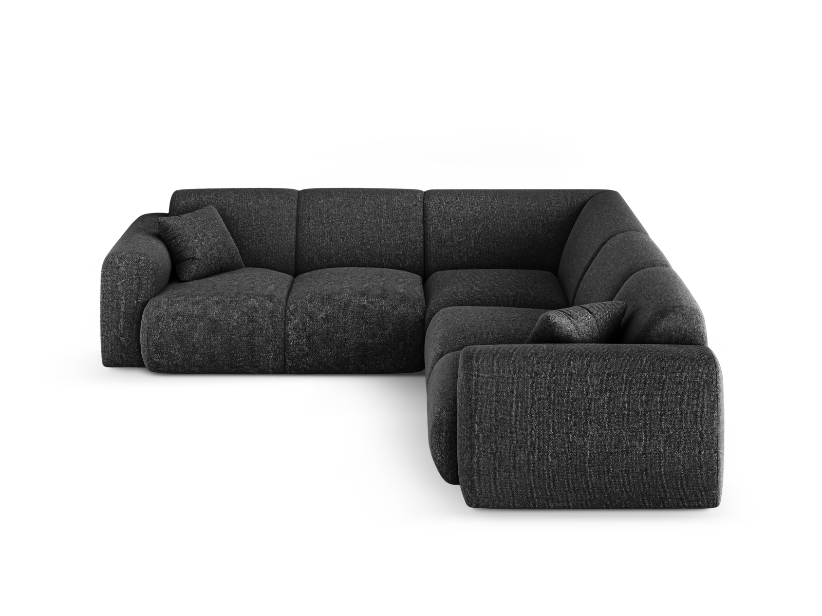 Cosmopolitan Design Symmetrisches Ecksofa Nolio 5-Sitzer Chenille Haga Schwarz
