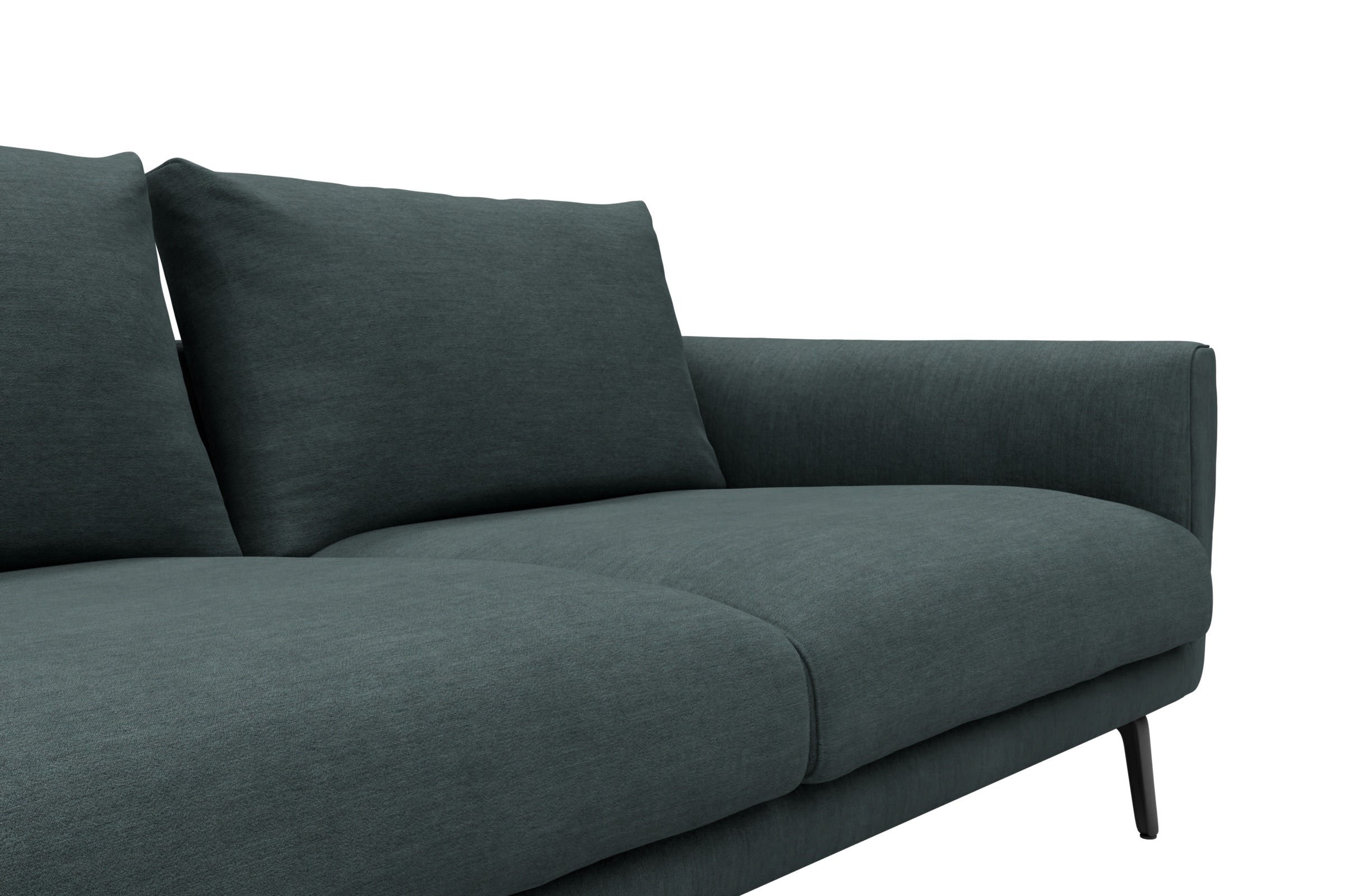 Ecksofa Karl Chaiselongue links mit 2,5-Sitzer Vivus-Blue