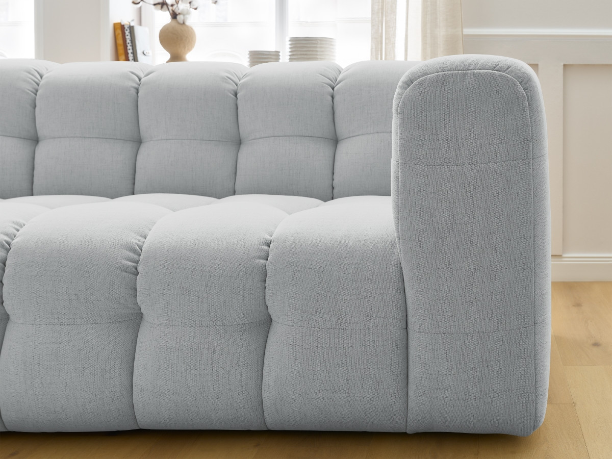Bobochic Cloud Ecksofa 288 × 184 cm Stoff Hellgrau Ecke links