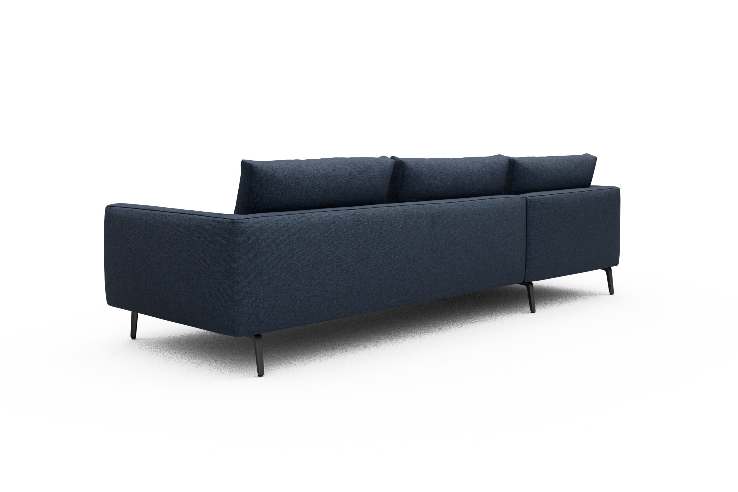 Ecksofa Karl Chaiselongue links mit 2,5-Sitzer Sama-Deep-Blue