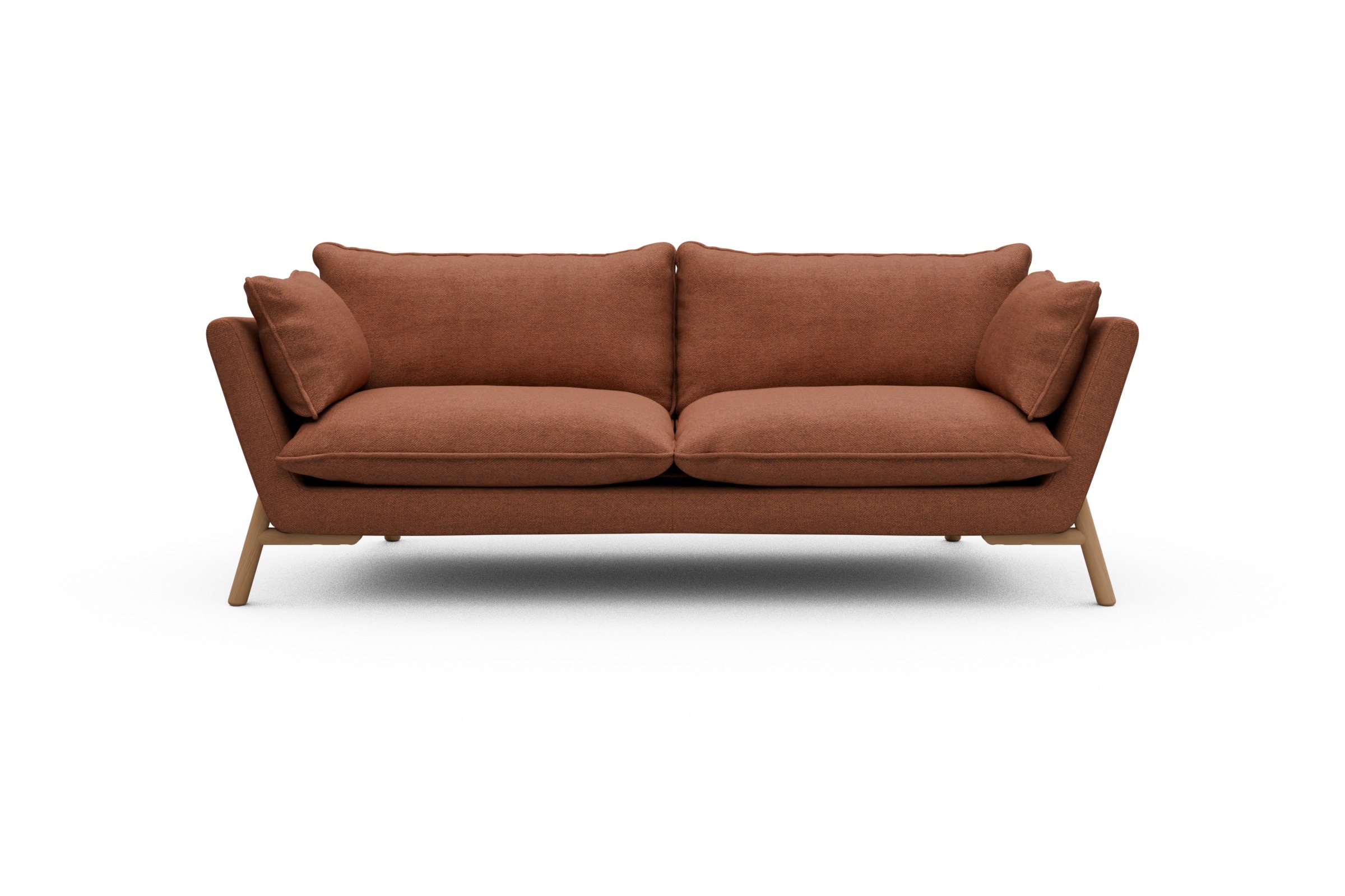Skandi Home Sofa Emil PREMIUM 3-Sitzer Beinfarbe Eiche Natur Weda-Rust moebelfaktor