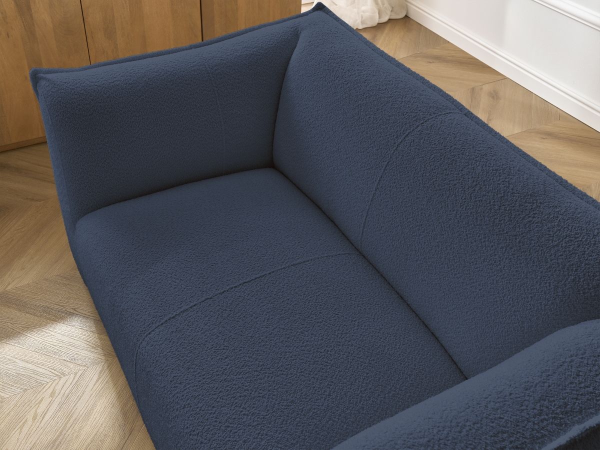 Bobochic Giorgia Sofa 2-Sitzer Bouclé-Stoff Dunkelblau