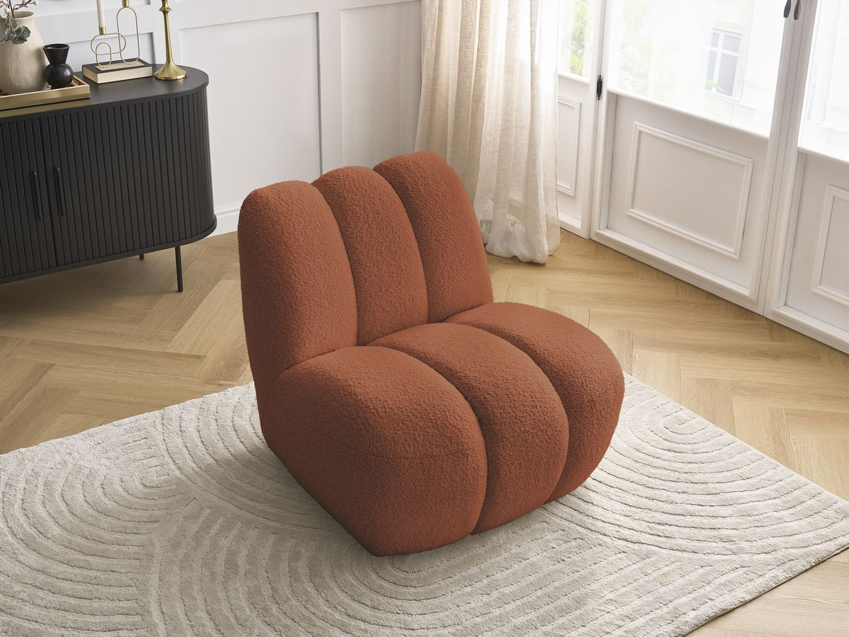 Bobochic Janissaire Sessel 81 × 90 cm Bouclé-Stoff Orange