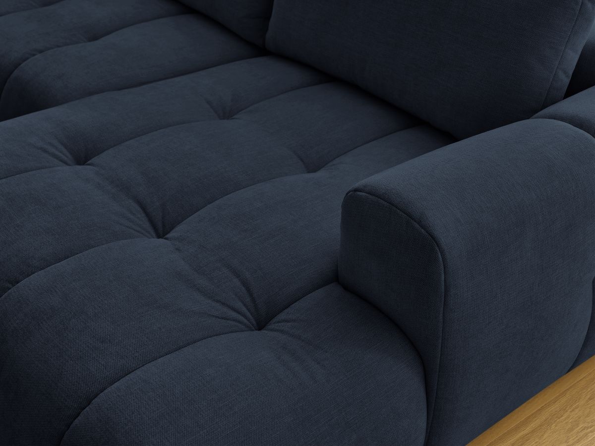 Bobochic Fuji Wohnlandschaft mit Pouf Stoff Dunkelblau Ecke rechts