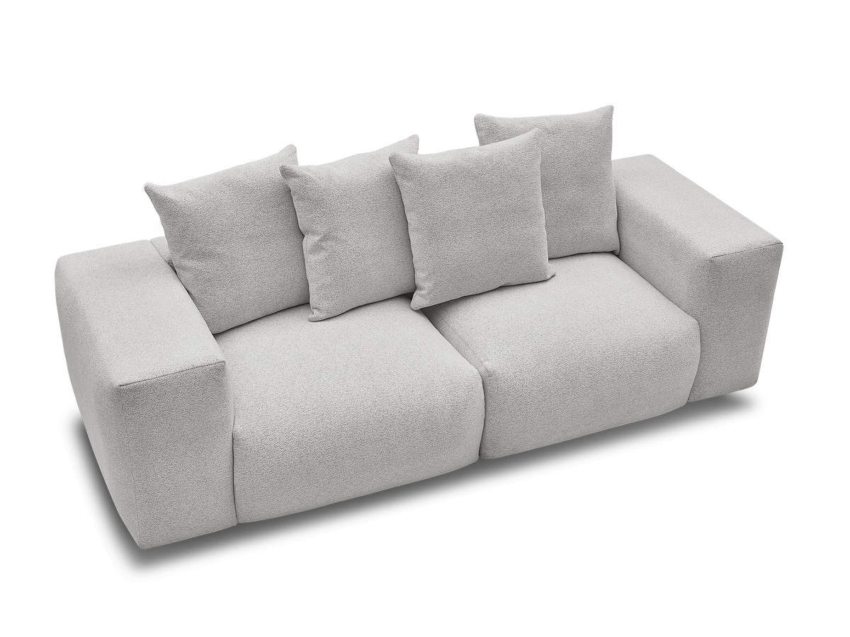 Bobochic Voltaire Sofa 3-Sitzer 248 × 100 cm Melange-Stoff Hellgrau