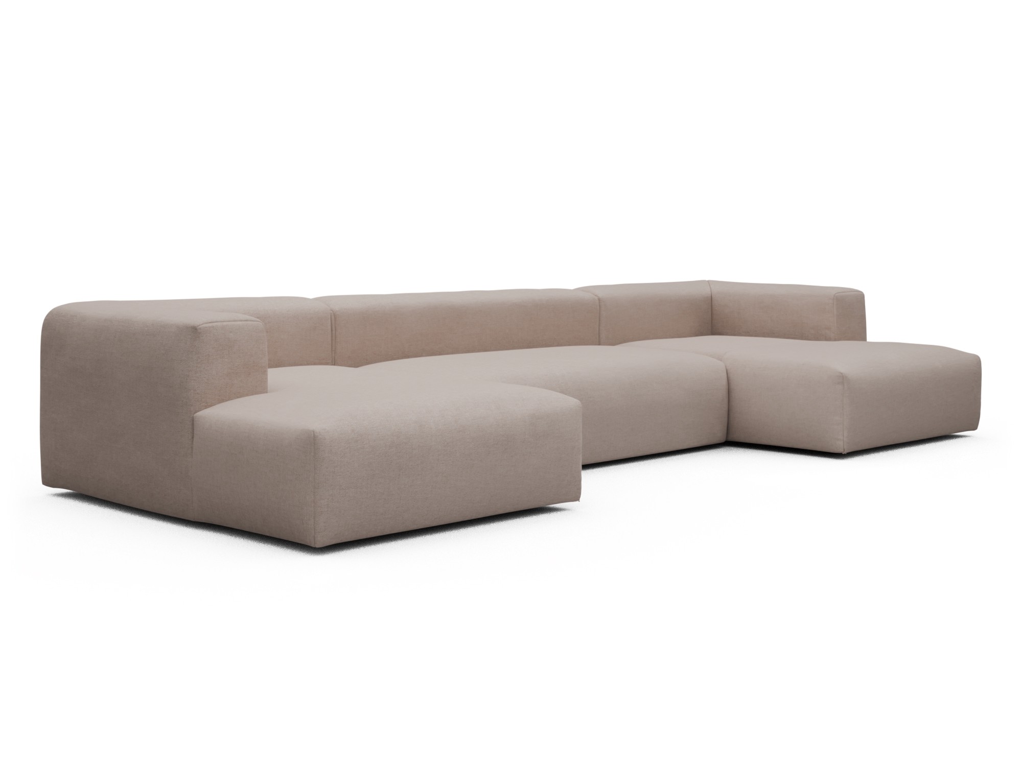 Skandi Home Wohnlandschaft Fred mit 2-Sitzer und Chaiselongue beidseitig Weda-Sand moebelfaktor