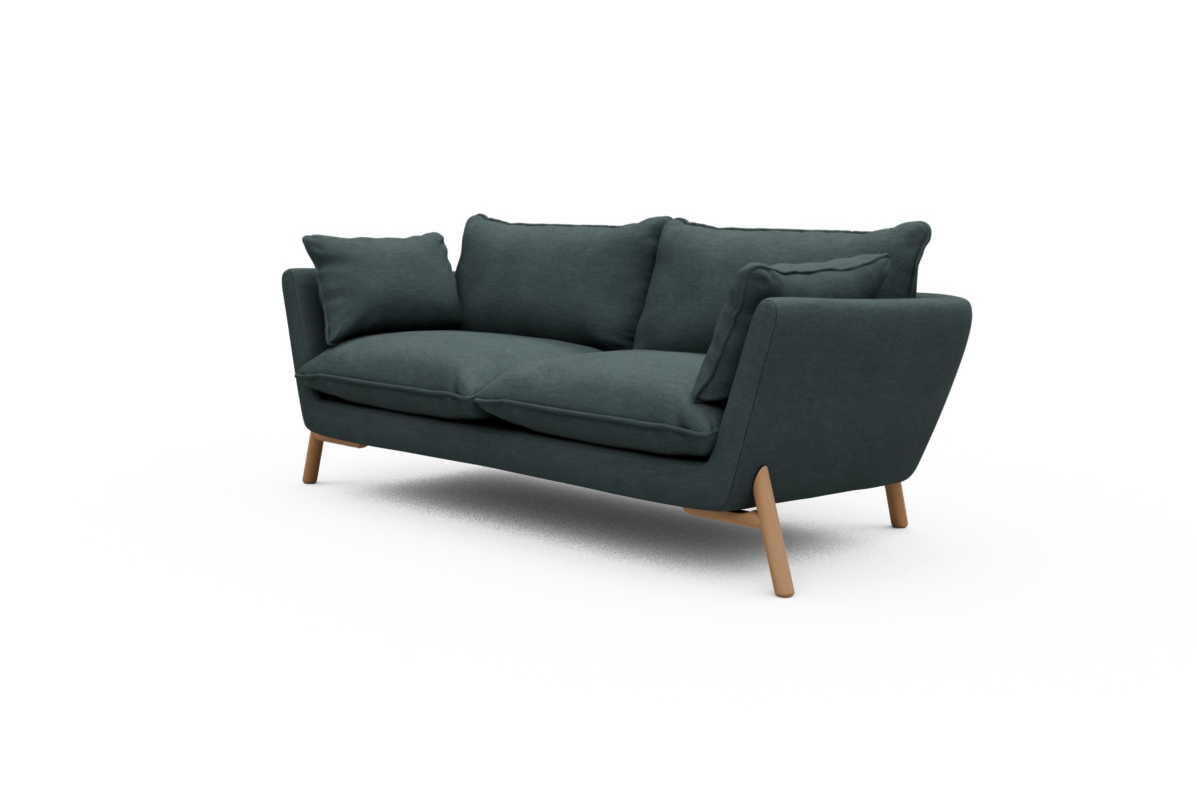 Sofa Emil PREMIUM 2-Sitzer Beinfarbe Eiche Natur Vivus-Blue