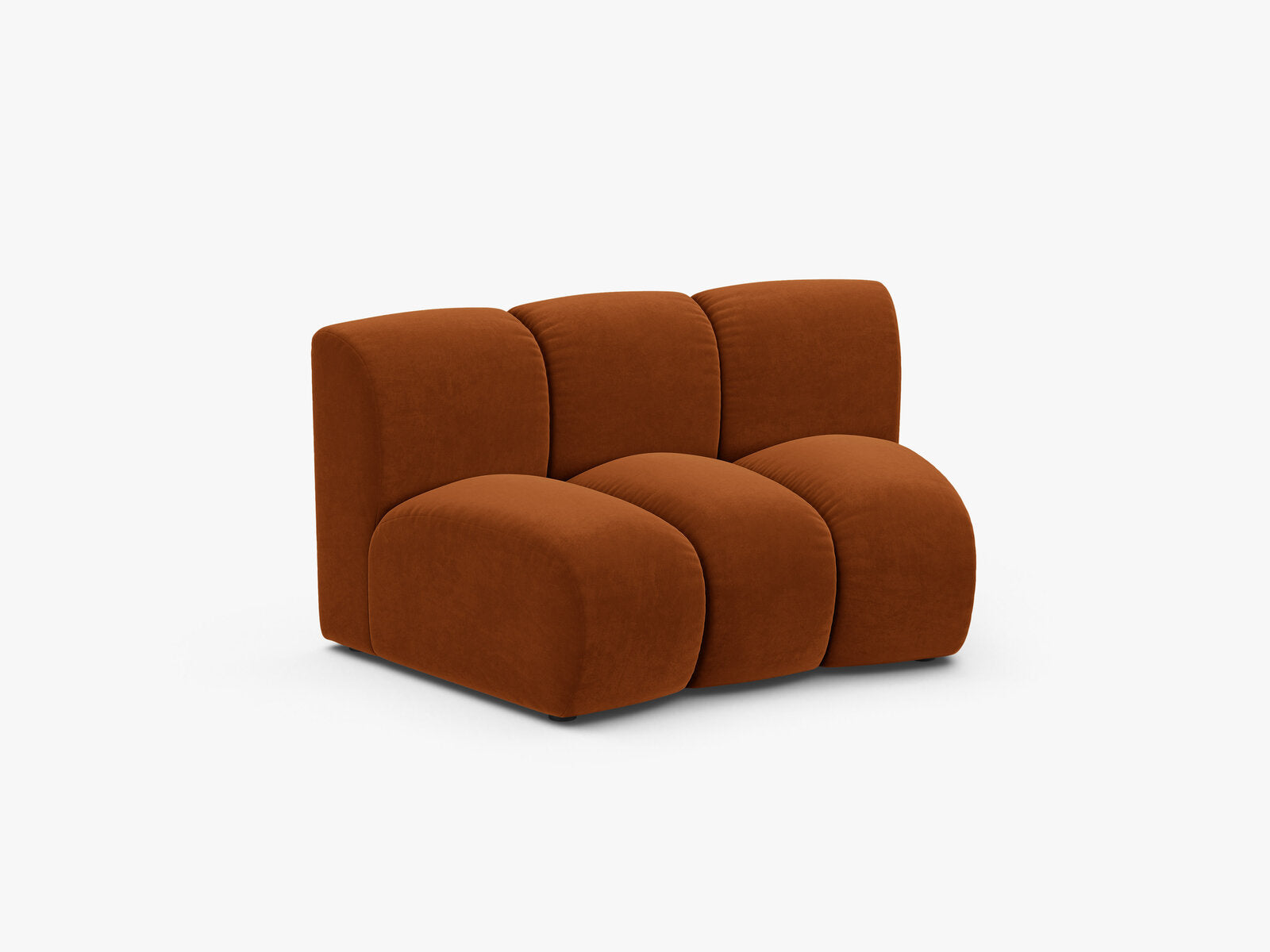 Micadoni Modul Armlos Lupine 1-Sitzer Large Samt Salvador Terrakotta