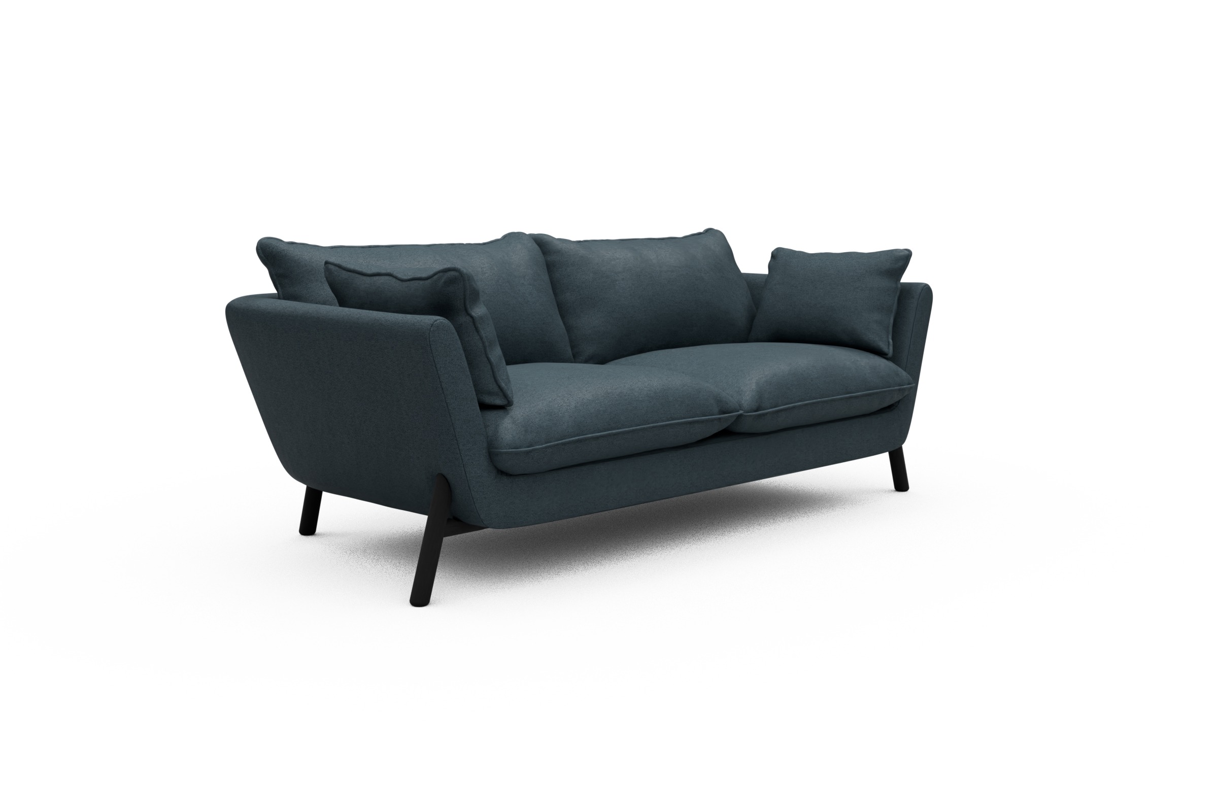 Sofa Emil PREMIUM 2-Sitzer Beinfarbe Eiche Schwarz Denari-Royal-Blue