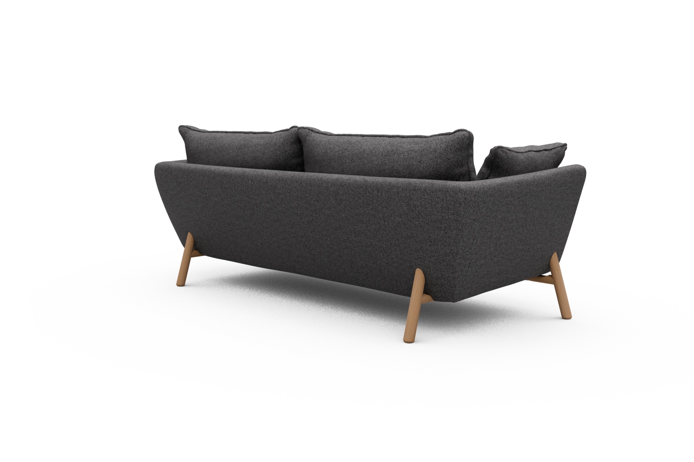 Sofa Emil PREMIUM 3-Sitzer Beinfarbe Eiche Natur Sama-Antracite