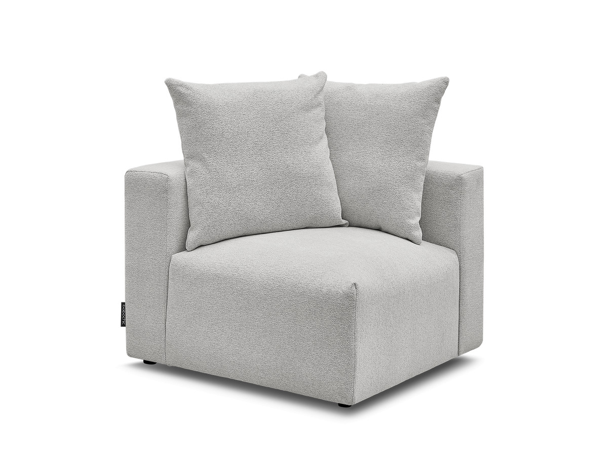 Bobochic Voltaire Eckmodul Melange-Stoff Hellgrau Ecke links