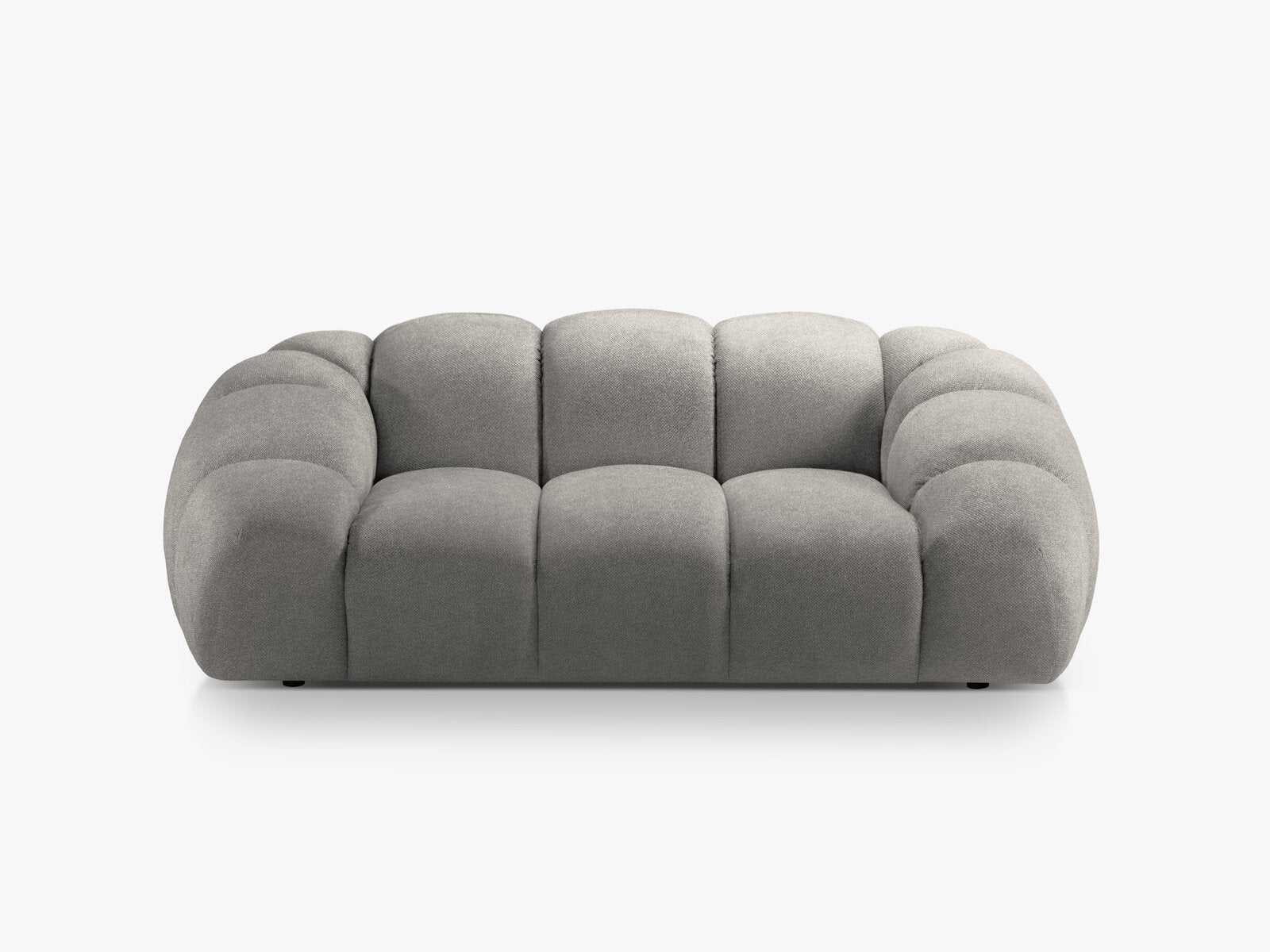 Micadoni Sofa Diana 2-Sitzer Strukturierter Samtstoff Hellgrau