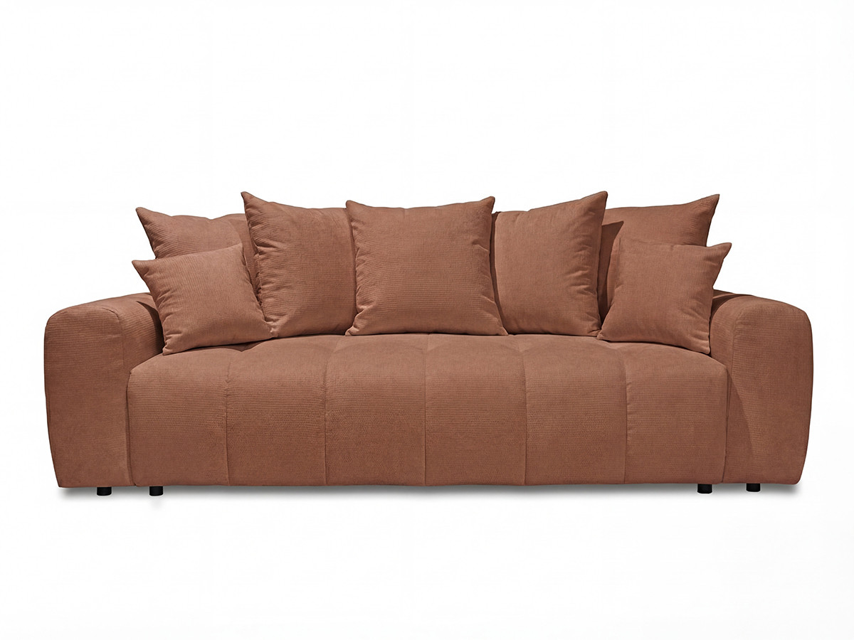 Bobochic Roxelane Schlafsofa 3-Sitzer mit Bettkasten Melange-Stoff Orange