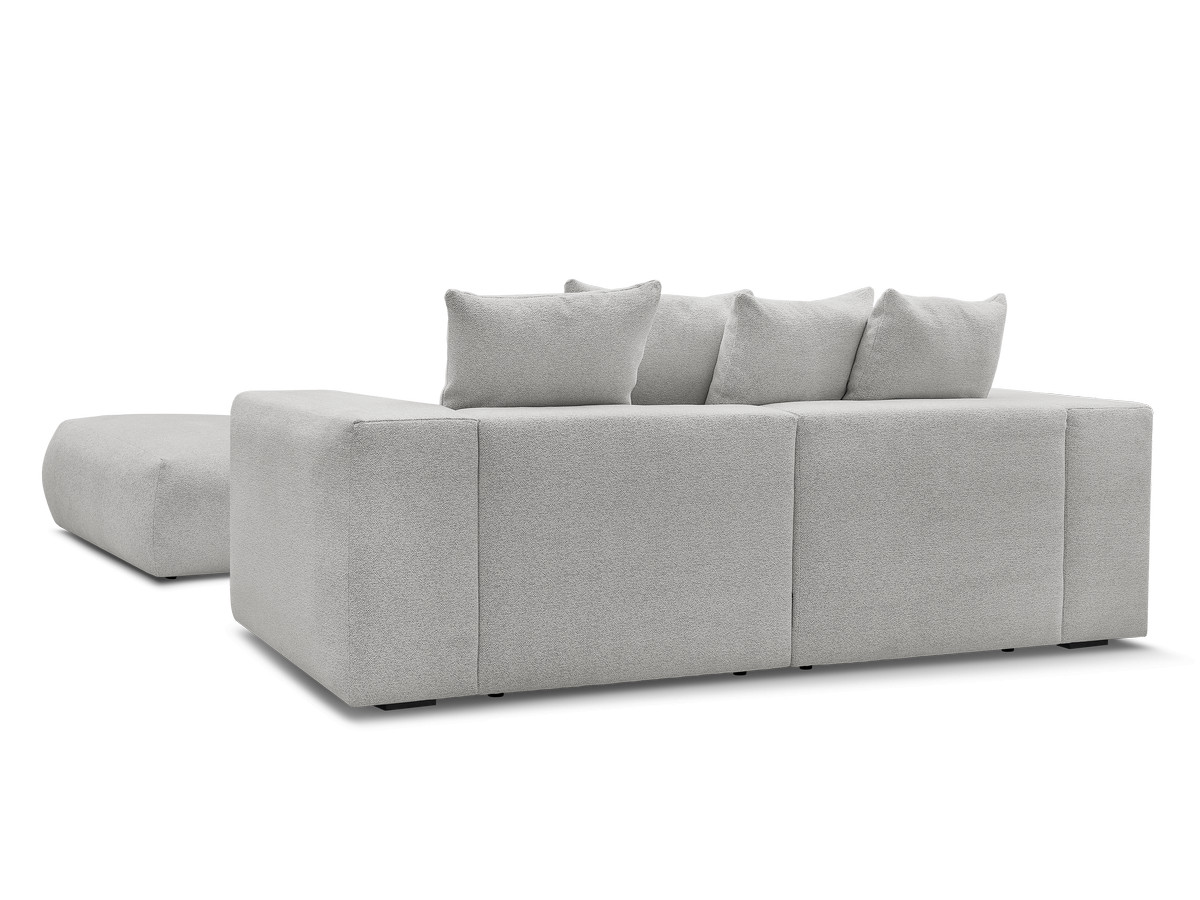 Bobochic Voltaire Sofa 4-Sitzer mit Pouf 248 × 100 cm Melange-Stoff Hellgrau