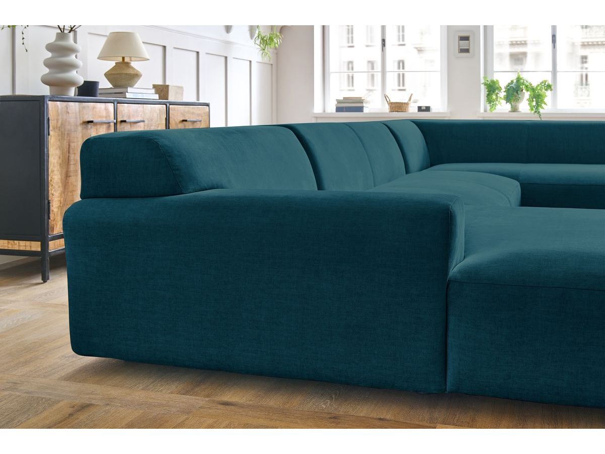 Bobochic Lavena Wohnlandschaft 399 × 220 cm Samt Dunkelblau Ecke links