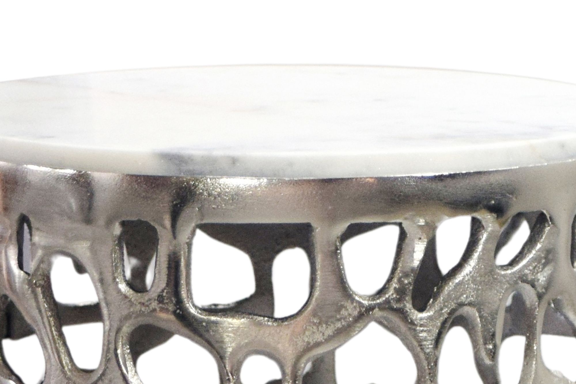 Beistelltisch Seljord Marmor Silber Ø 30 cm