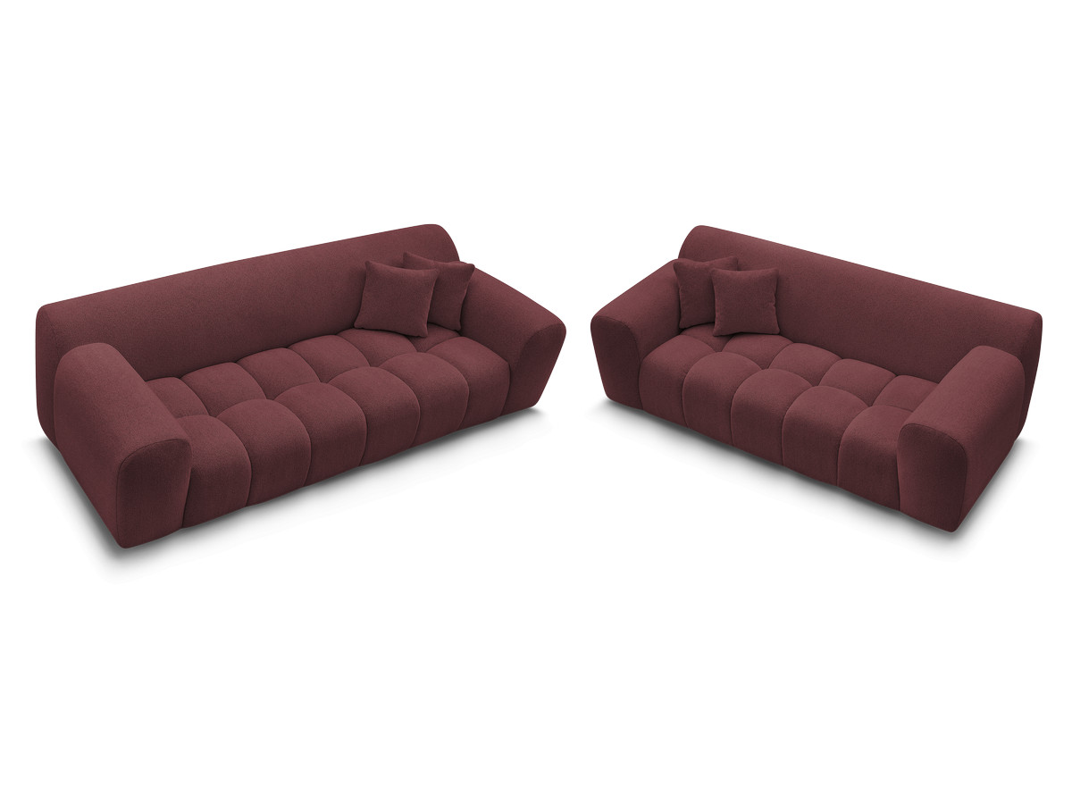 Bobochic Melisse Sofa 5-Sitzer Melange-Stoff Rot