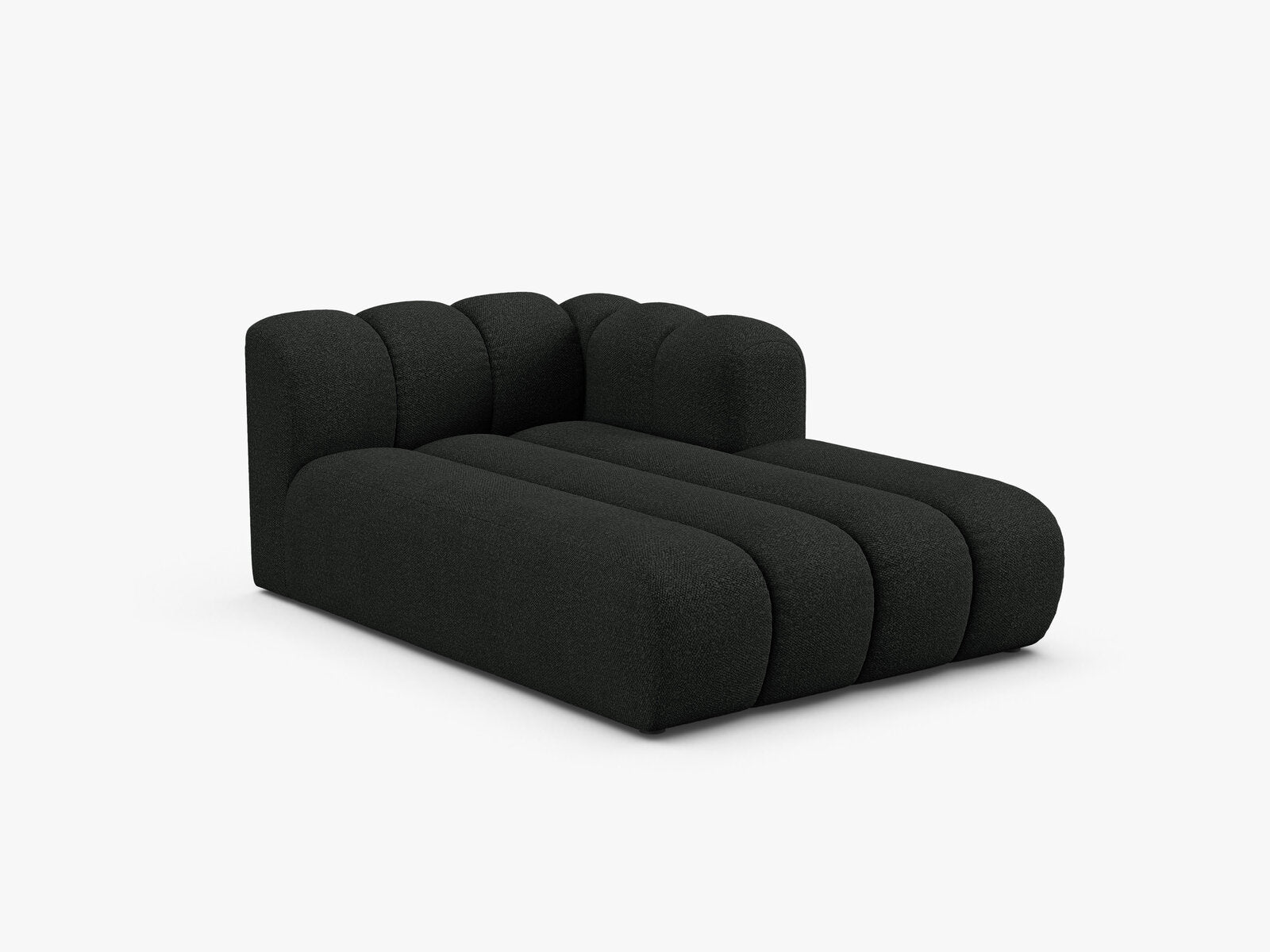 Micadoni Recamiere Lupine 2-Sitzer Rechts Boucle Baloo Schwarz