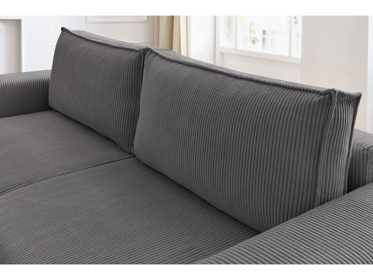 Bobochic Nihad Sofa 3-Sitzer Cordsamt Dunkelgrau