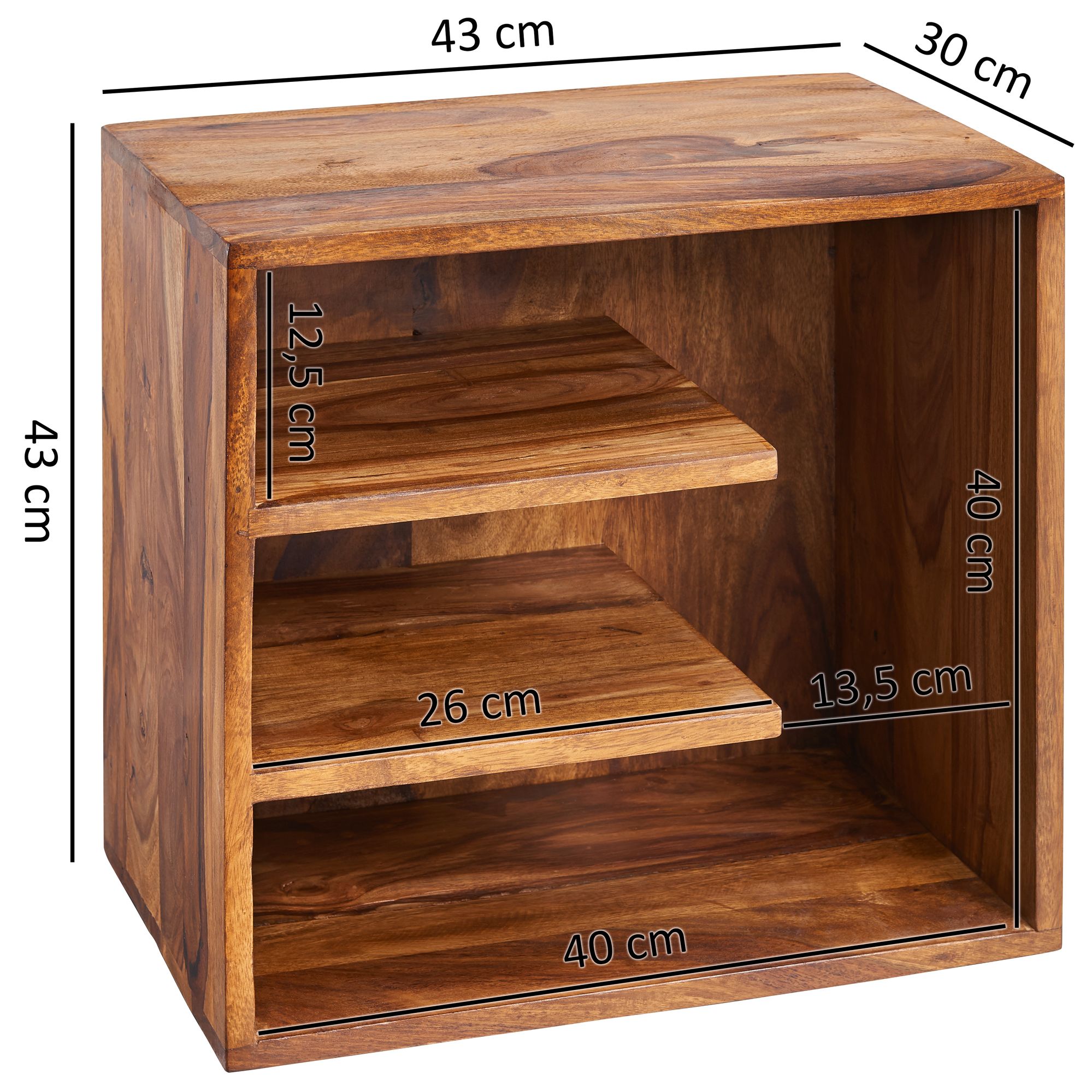 Beistelltisch Grenaa Sheesham Massivholz 43 × 30 × 43 cm