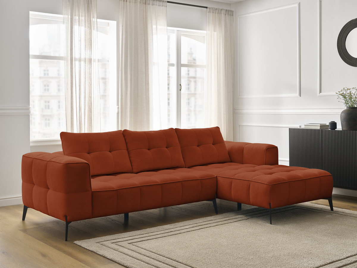 Bobochic Anis Ecksofa Strukturstoff Orange Ecke rechts