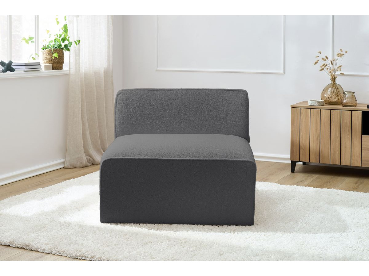 Bobochic Megeve Sofamodul 1-Sitzer Bouclé-Stoff Dunkelgrau