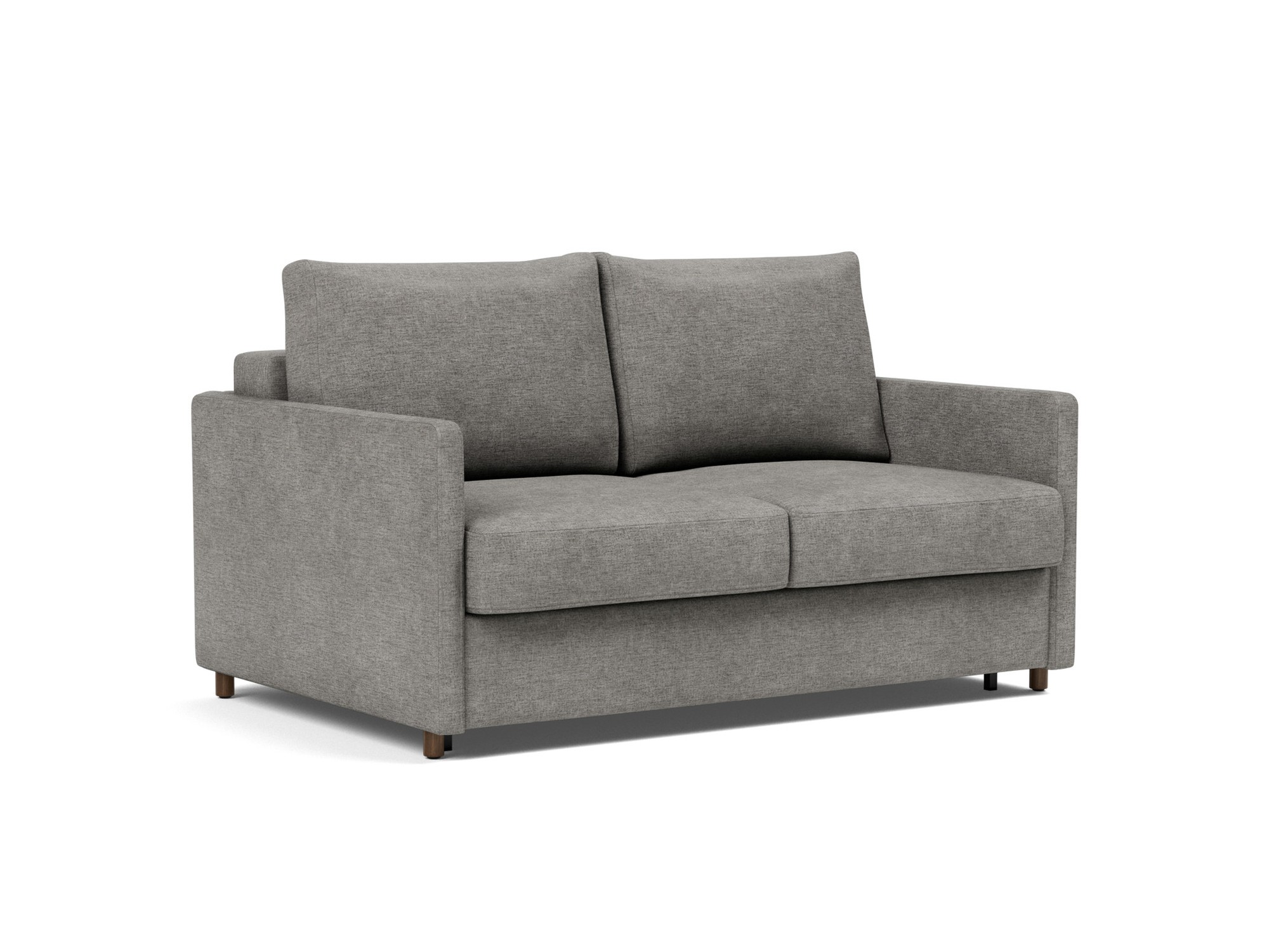 Schlafsofa Neah mit Slim-Armlehnen 140 Flachgewebe Avella 282-Warm-Grey