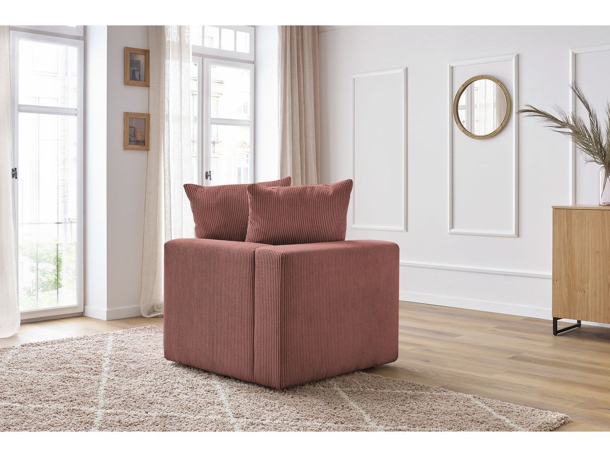 Bobochic Voltaire Eckmodul Cordsamt Rosa Ecke links