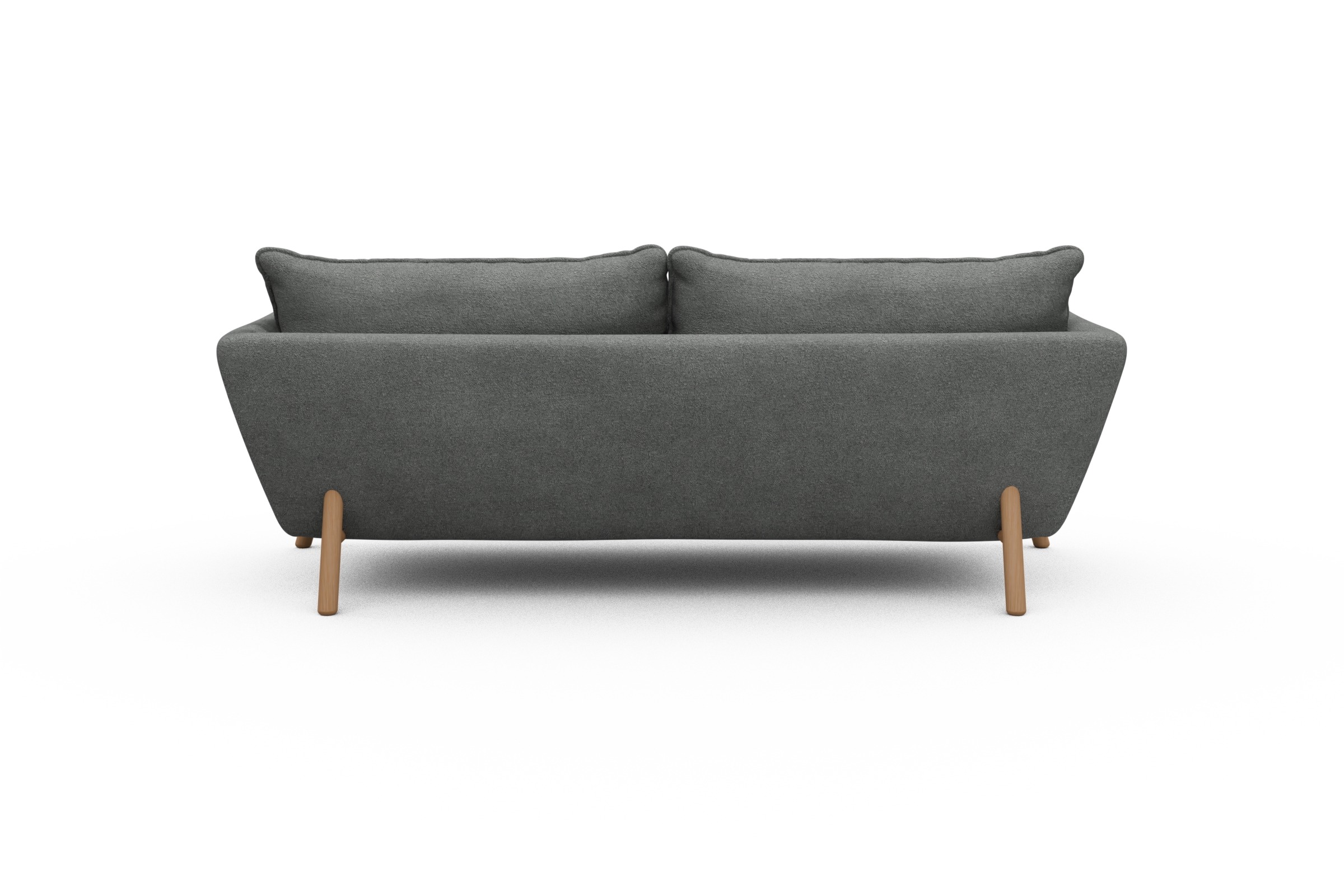 Sofa Emil PREMIUM 3-Sitzer Beinfarbe Eiche Natur Boucle-Ash-Grey