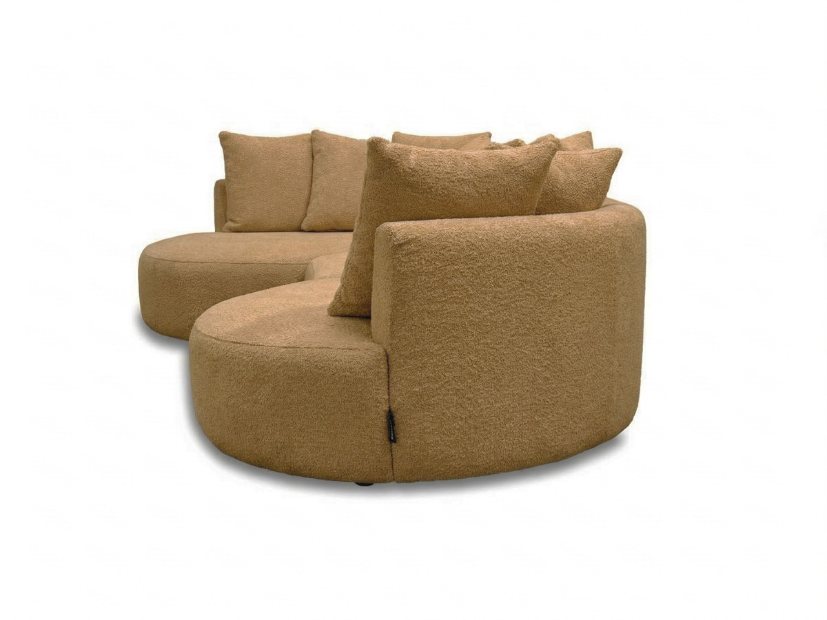 Bobochic Calypso Ecksofa Bouclé-Stoff Ockergelb Ecke links