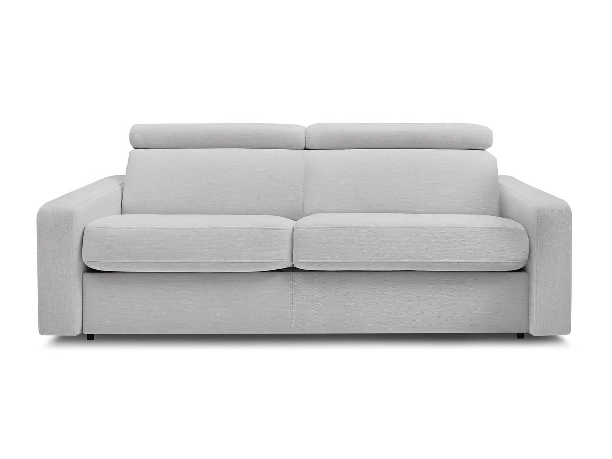 Bobochic Monaco Schlafsofa 3-Sitzer Stoff Hellgrau, Liegefläche 140 × 190 cm
