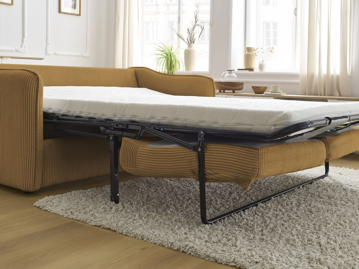 Bobochic Lenny Schlafsofa 3-Sitzer Cordsamt Gelb