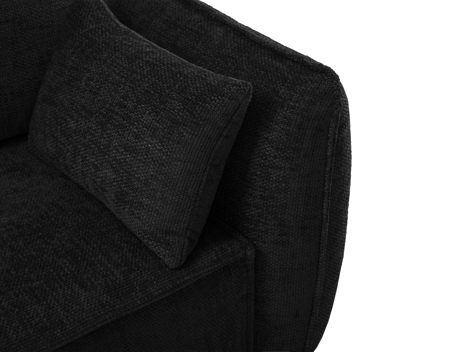 Micadoni Ecksofa Kaelle 4-Sitzer mit Schlaffunktion Links Chenille Schwarz