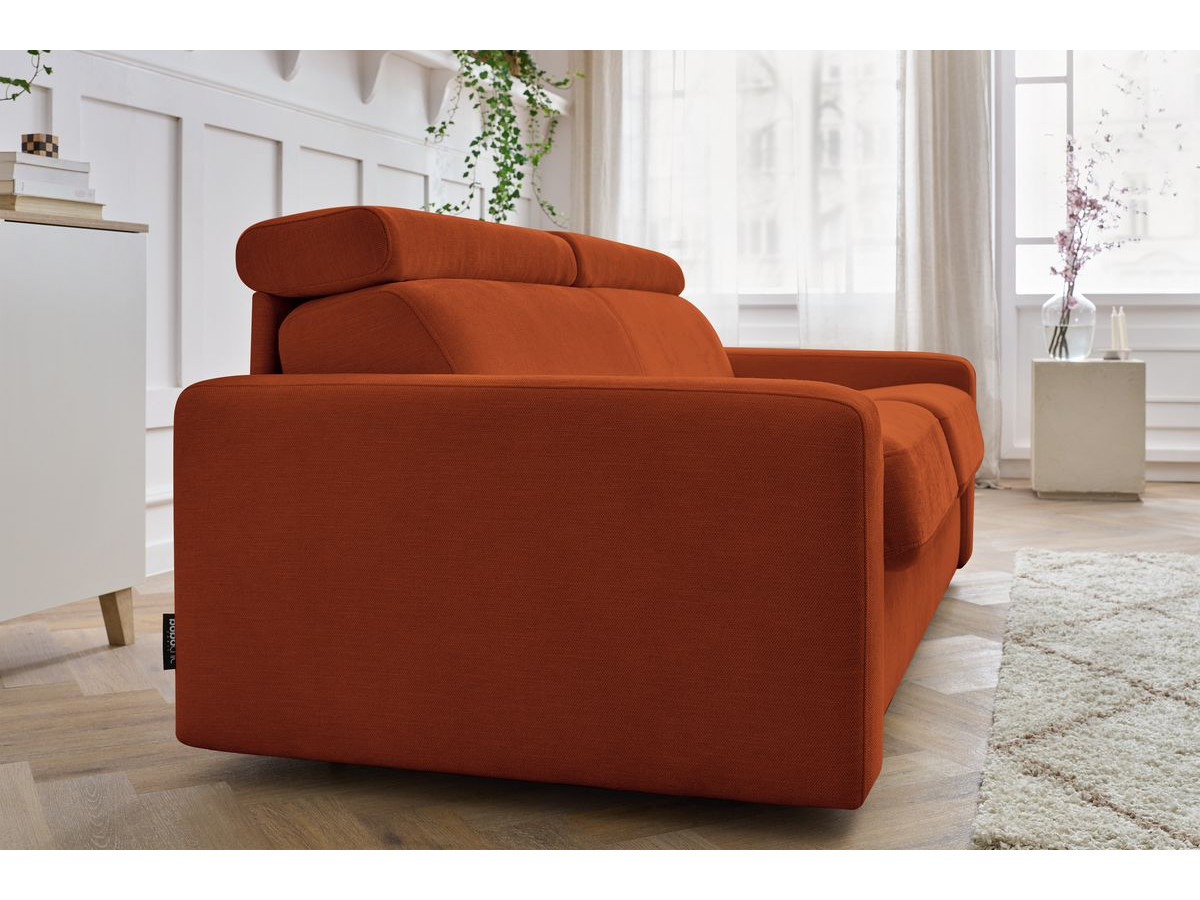 Bobochic Monaco Schlafsofa 3-Sitzer Stoff Orange, Liegefläche 160 × 190 cm