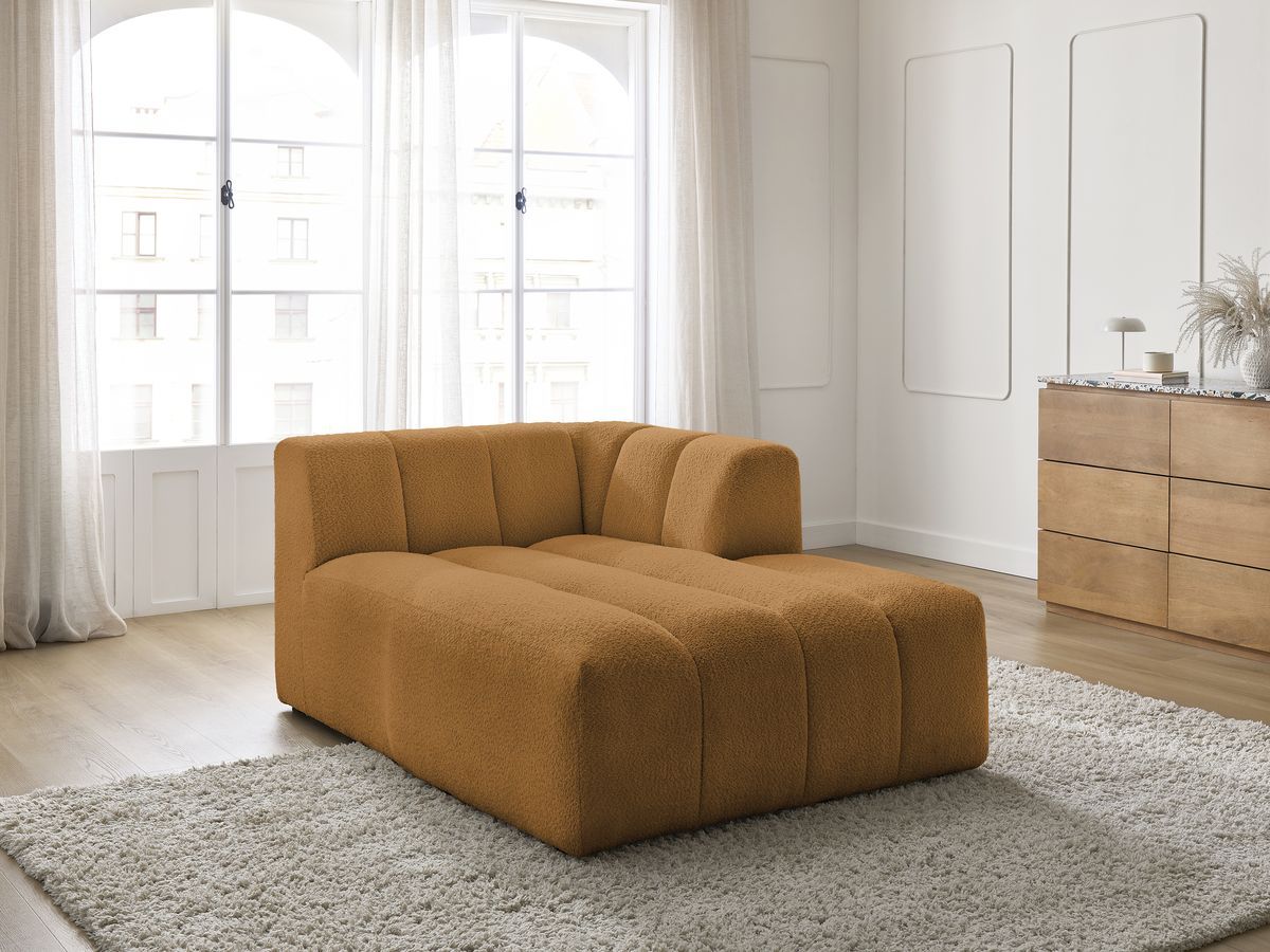 Bobochic Annecy Méridienne-Modul Bouclé-Stoff Gelb Ecke rechts