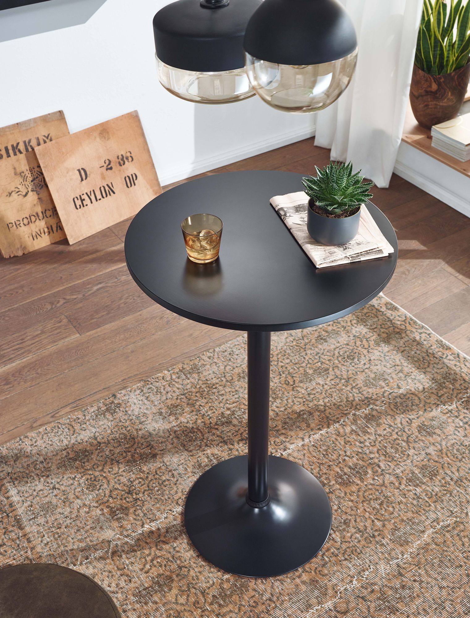 Stehtisch Hattarvik Schwarz Ø 60 cm