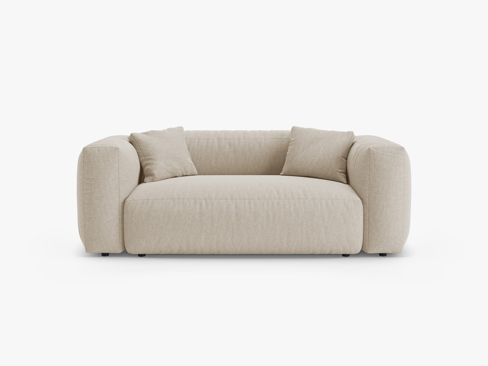 Micadoni Martina Sofa 2-Sitzer Strukturierter Stoff Boston Helles Beige