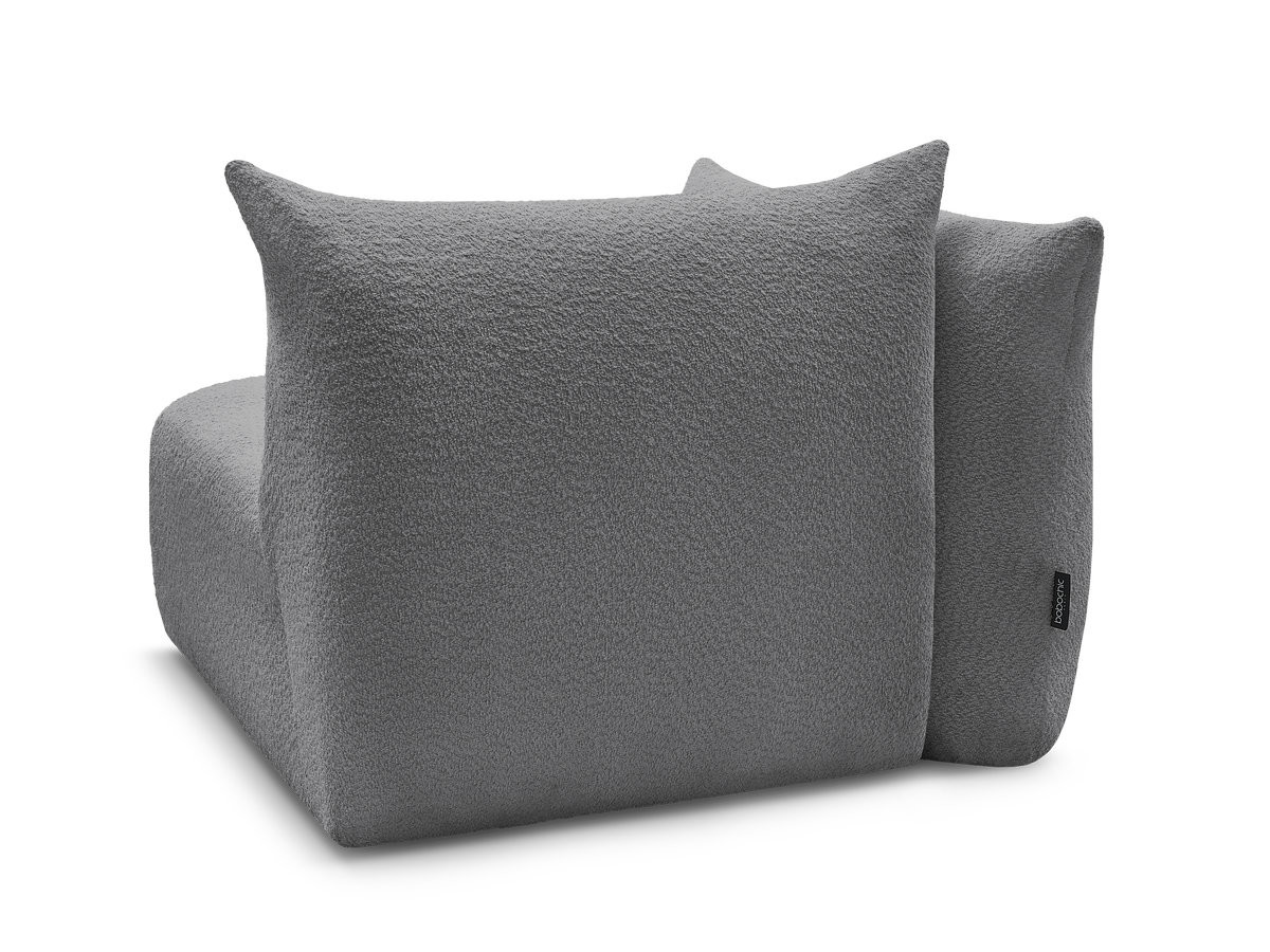 Bobochic Azra Sofamodul 1-Sitzer 117 × 112 cm Bouclé-Stoff Dunkelgrau Ecke rechts
