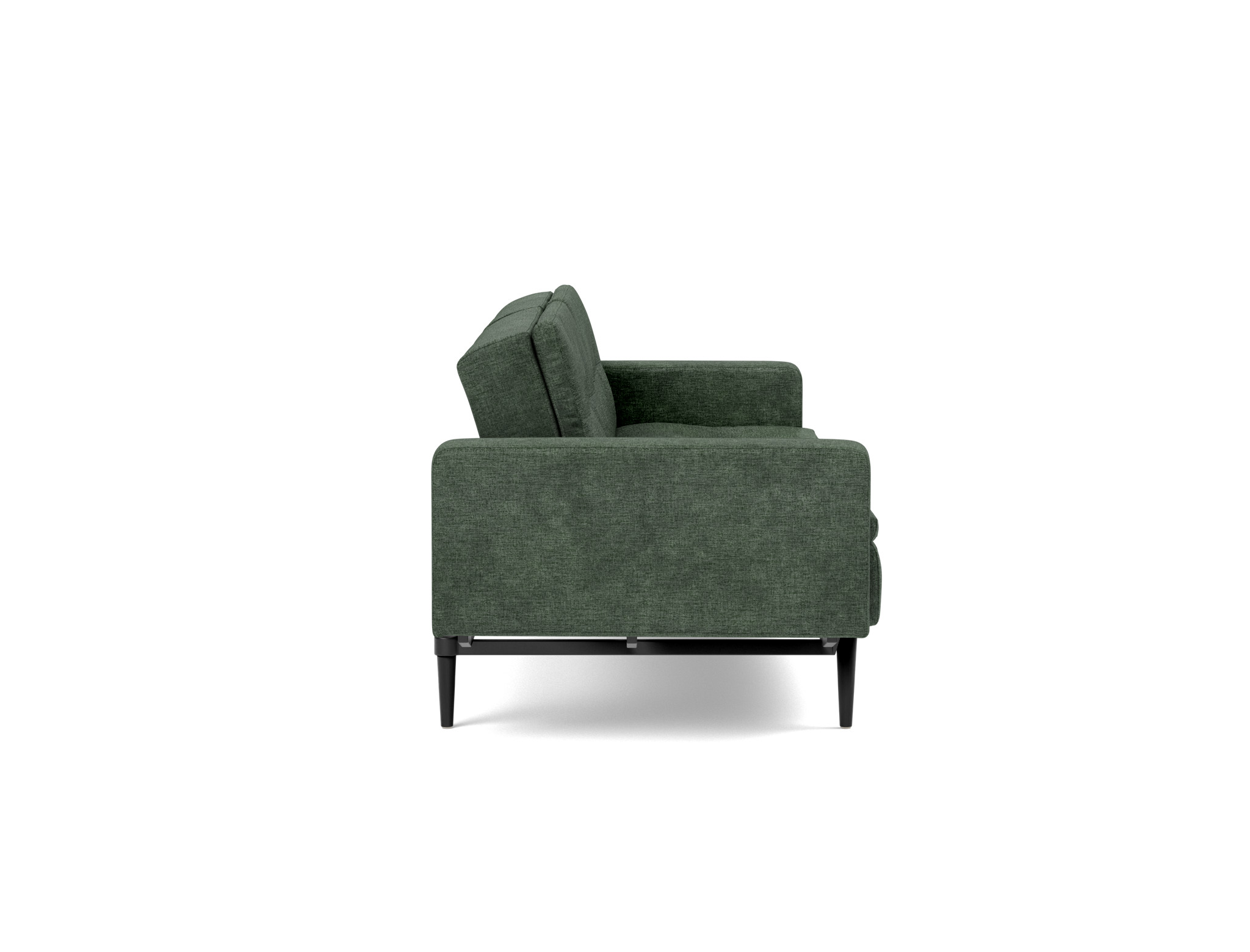 Schlafsofa Dublexo mit Armlehnen Flachgewebe Avella 281-Pine-Green Beine Styletto Eiche schwarz