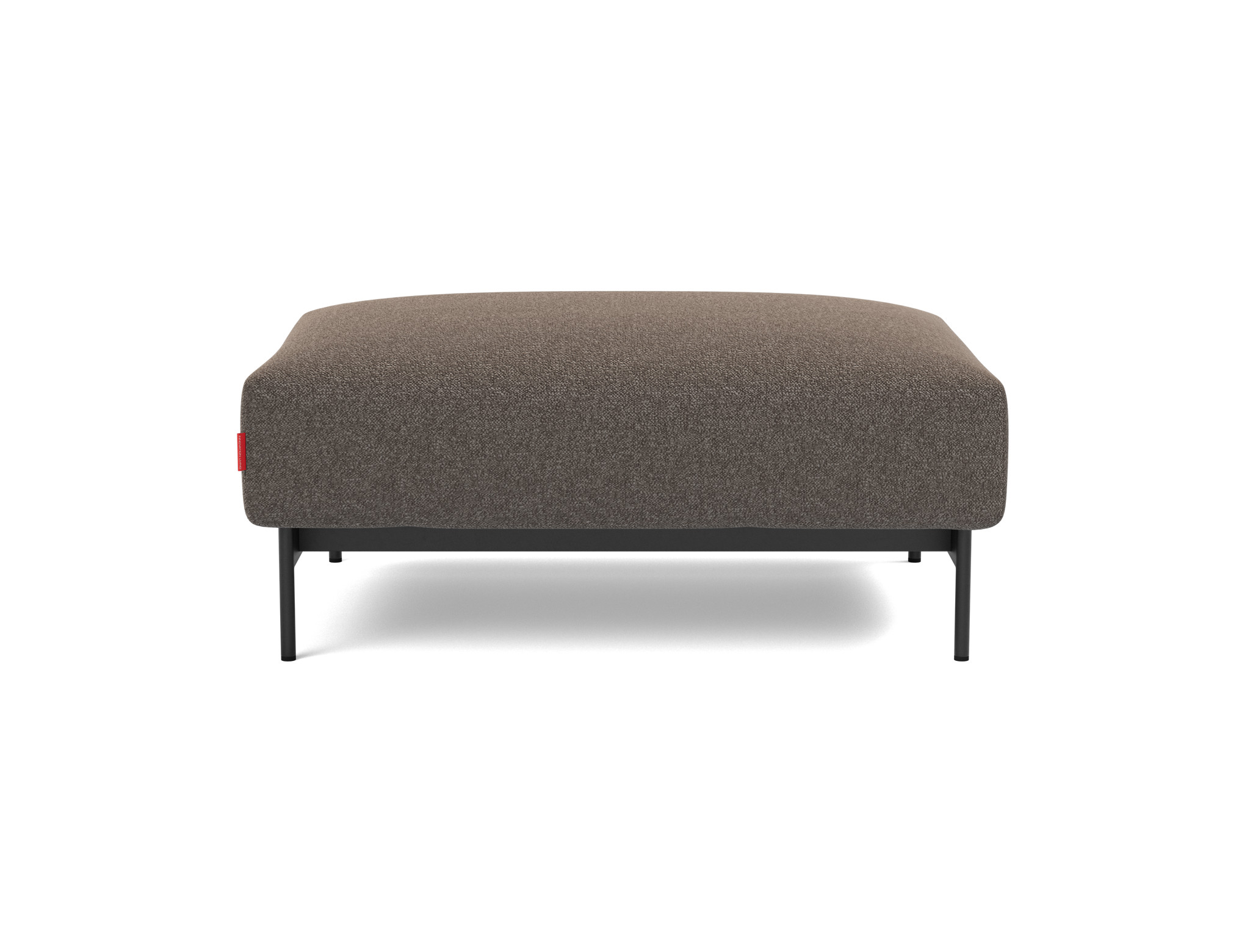 Hocker Malloy Boucle Skandi 530-Taupe Beine Schwarzes Metall